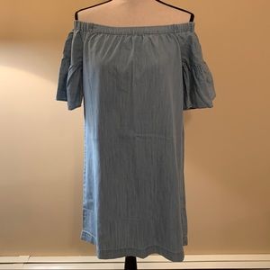 Chambray off the shoulder dress
